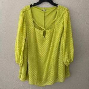 Women’s Cato Plus Size Lime Green Top, 26/28 4X